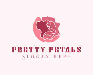 Rose Flower Woman logo design