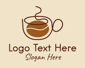 Brown - Hot Coffee Bean logo design