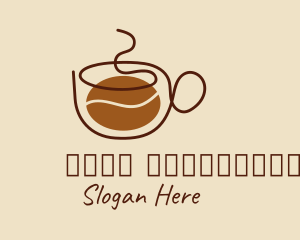 Hot Coffee Bean  Logo
