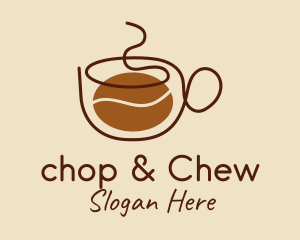 Hot Coffee Bean  Logo