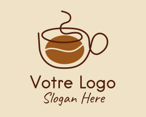 Bean - Hot Coffee Bean logo design