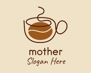 Caffeine - Hot Coffee Bean logo design