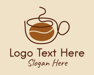 Hot Coffee Bean  Logo