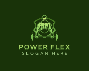 Muscle - Barbell Fitness Muscle logo design