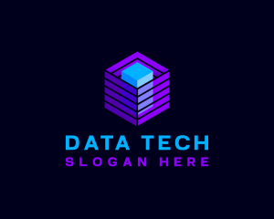 Data - Digital Data Cube logo design