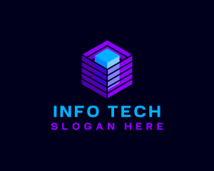 Information - Digital Data Cube logo design