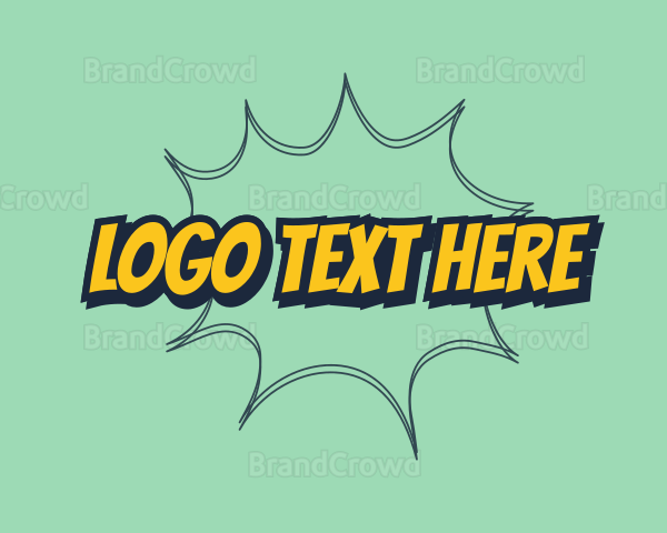 Retro Pop Art Text Logo