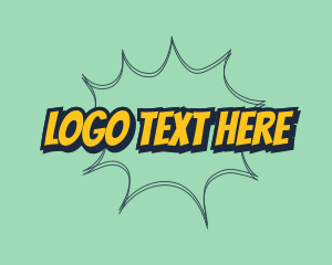 Sunray - Retro Pop Art Text logo design