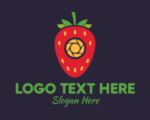 Vlogger - Camera Shutter Strawberry logo design