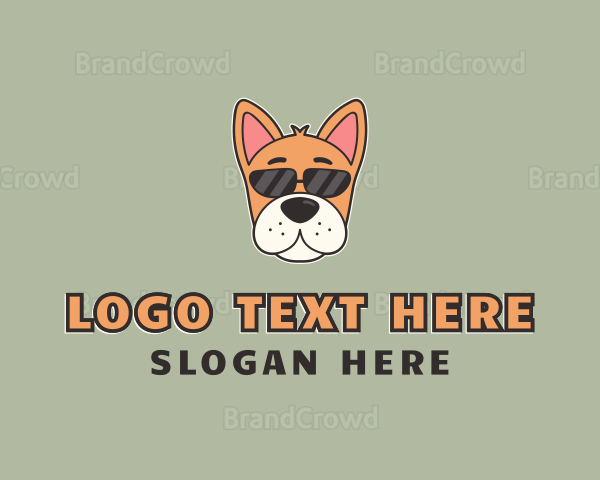 Cool Sunglasses Dog Logo