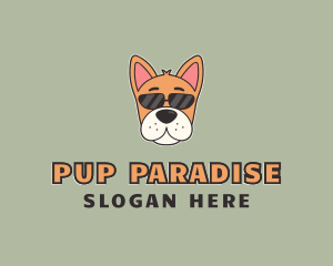 Cool Sunglasses Dog logo design