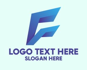 Professional Blue Letter F  Logo