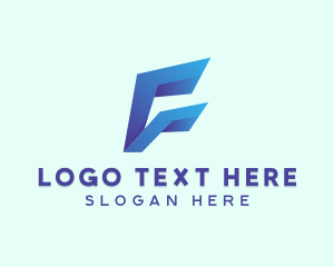 Professional Blue Letter F  Logo