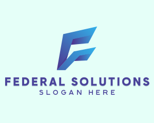 Professional Blue Letter F  logo design