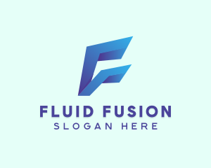 Professional Blue Letter F  logo design