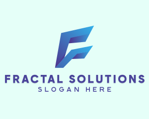 Professional Blue Letter F  logo design