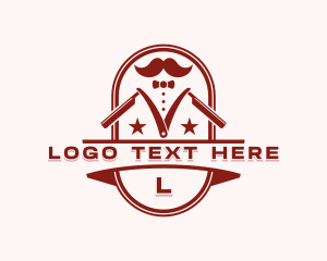 Barbering - Razor Grooming Barber logo design