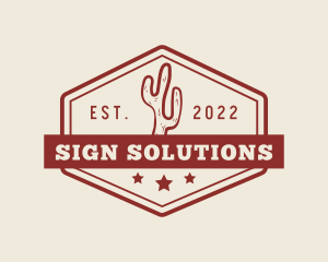 Signage - Western Cactus Signage logo design