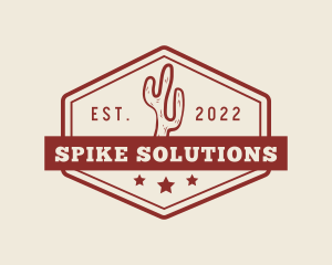 Spike - Western Cactus Signage logo design