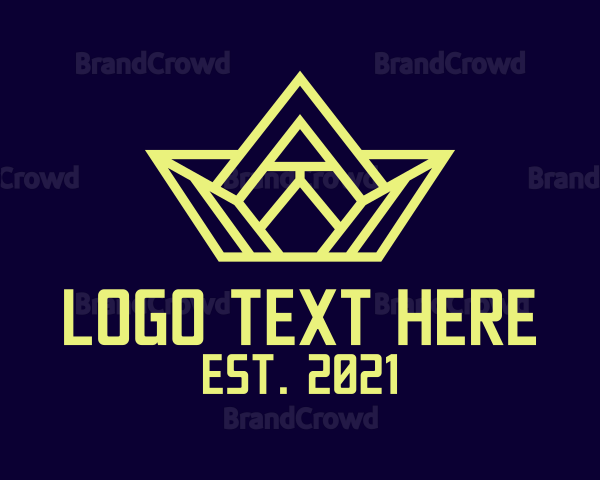 Geometric Yellow Crown Logo