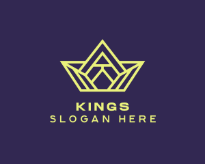 Geometric Yellow Crown   logo design