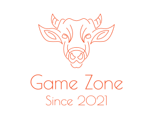 Bull - Orange Cow Face logo design