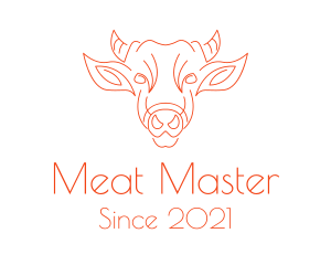 Orange Cow Face logo design