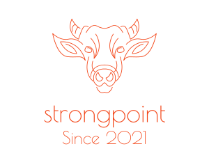 Grocery Store - Orange Cow Face logo design