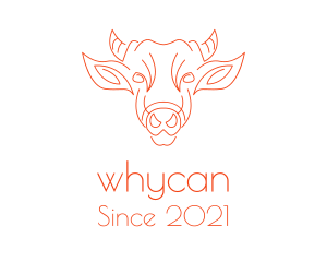 Buffalo - Orange Cow Face logo design