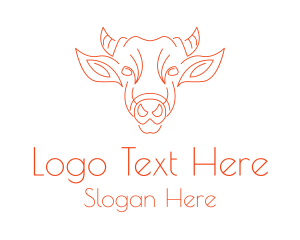 Orange Cow Face Logo