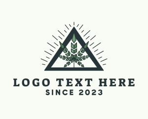 Triangle - Weed Leaf Herbal logo design