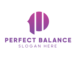 Digital Violet Stripe P logo design