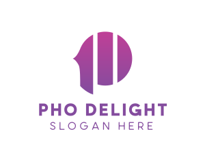 Digital Violet Stripe P logo design