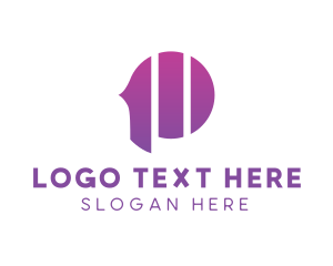 Digital Violet Stripe P Logo