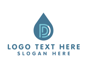 Plumbing - Water Drop Letter D logo design