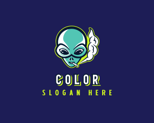 Vaping - Alien Smoking Vape logo design