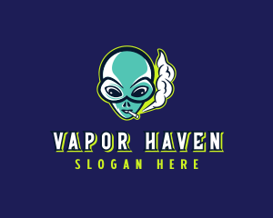 Vape - Alien Smoking Vape logo design