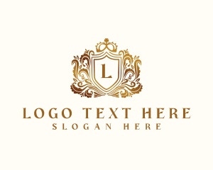 Elegant - Ornamental Crown Shield Crest logo design