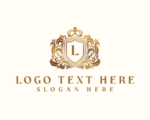 Ornamental - Ornamental Crown Shield Crest logo design