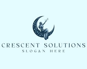 Crescent - Smoking Woman Crescent logo design