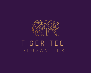 Golden Tiger Animal logo design