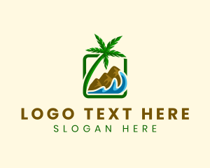 Coconut Tree - Island Beach Resort logo design