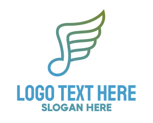 Song Book - Musical Note Wing logo design