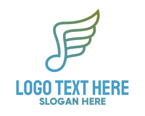 Vocals - Musical Note Wing logo design