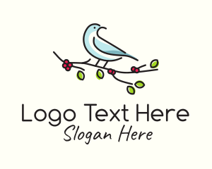 Plover - Minimalist Sparrow Branch logo design