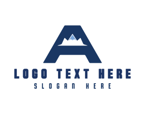 Negative Space - Mountain Letter A logo design