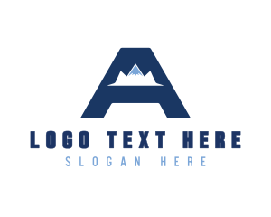 Backpacking - Mountain Summit Letter A logo design