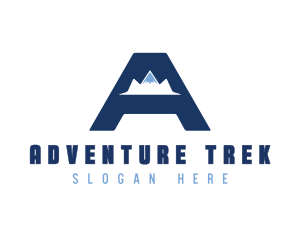 Backpacking - Mountain Summit Letter A logo design