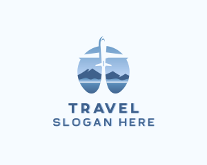 Travel Mountain Airplane logo design