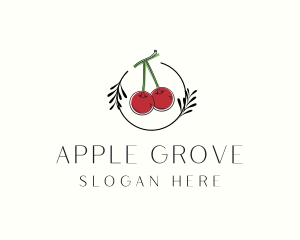 Red Cherry Fruit logo design